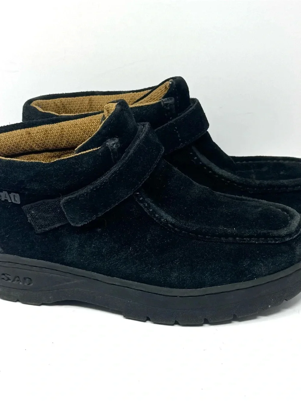 SAO Stacy Adams Dublin Black Suede Ankle Boots Moc Toe Men Size 9.5